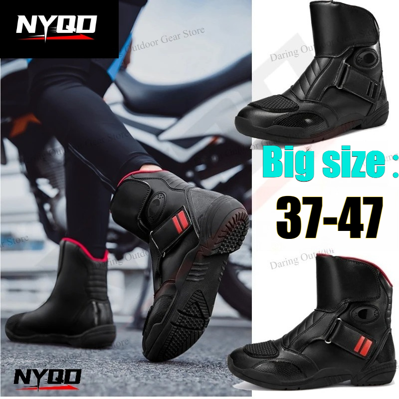 Motorcycle Gear Plus Size Women - รองเท้าบู๊ทขี่มอเตอร์ไซค์ รองเท้าขี่มอเตอร์ไซค์ ผู้ชาย ผู้หญิง กันน้ำ รองเท้าบู๊ทสั้นสำหรับแข่งรถ