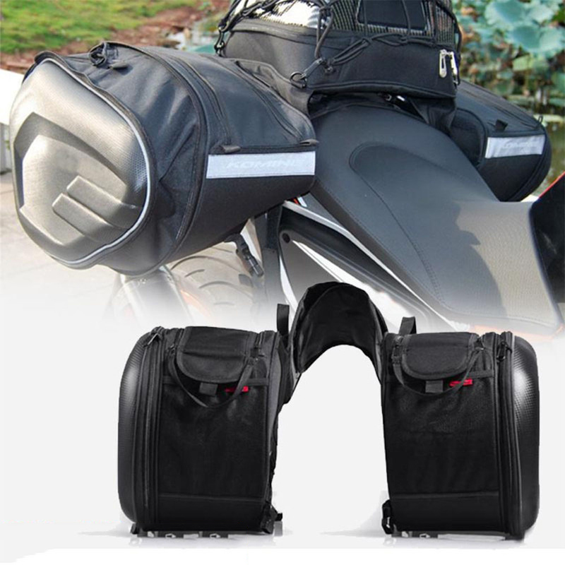 Motorcycle Gear Travel Bag - กระเป๋าอานกันน้ํารถจักรยานยนต์ / หมวกกันน็อคด้านข้างรถจักรยานยนต์ขี่กระเป๋าเดินทาง + ผ้าคลุมกันฝนหนึ่งคู่