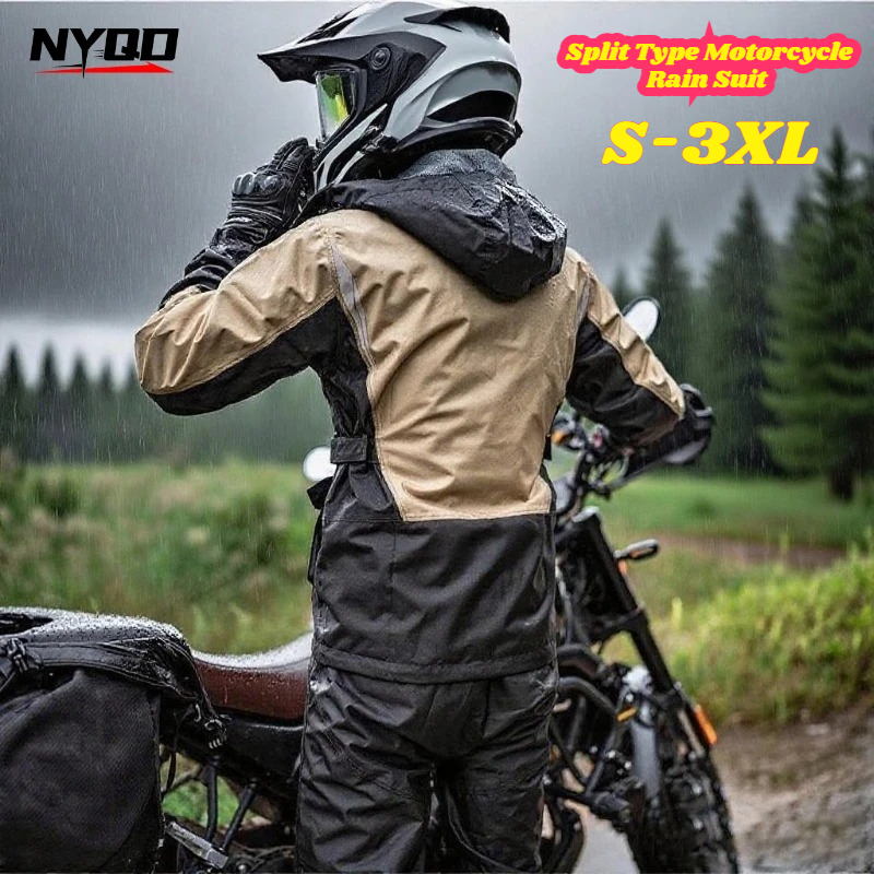 Motorcycle Gear Full Suit - ชุดกันฝนสำหรับมอเตอร์ไซค์แบบแยกชิ้น เสื้อกันฝนและกางเกงกันฝนกันน้ำสำหรับผู้ขับขี่ชาย