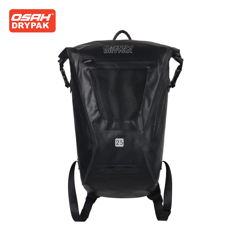 Motorcycle Gear Travel Bag - OSAH กระเป๋ารถจักรยานยนต์สีดํา 25L ความจุขนาดใหญ่ขี่เกียร์กระเป๋าเป้สะพายหลังกระเป๋ากันน้ําท่องเที่ยวกลางแจ้งปีนเขาเดินป่าอุปกรณ์แพ็ค