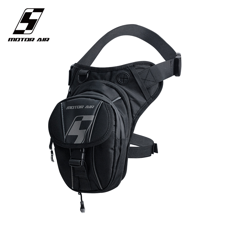 Motorcycle Gear With Airbag - กระเป๋าข้างมอเตอร์ไซค์แบบใหม่ สีดำ กระเป๋าคาดเอว คาดขา คาดสะโพก ผ้ากันน้ำ