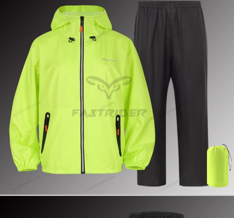 Motorcycle Rain Suit - ชุดกันฝนสำหรับฤดูร้อนแบบ unisex สำหรับขี่มอเตอร์ไซค์ เสื้อกันฝนสำหรับผู้ใหญ่แบบใหม่ กันน้ำ น้ำหนักเบา