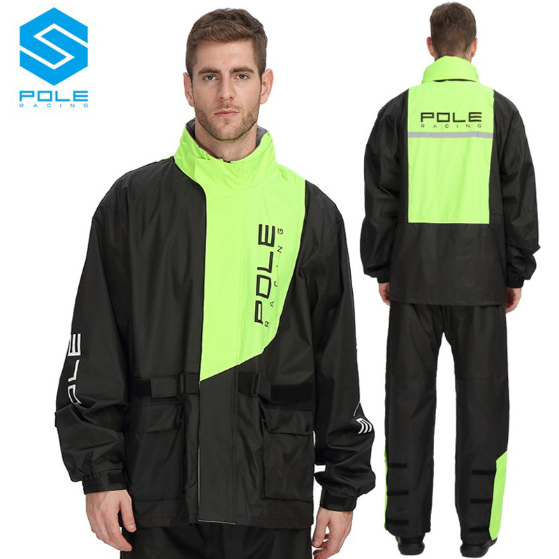 Motorcycle Rain Suit - เสาเสื้อกันฝนรถจักรยานยนต์ระบายอากาศกันน้ําสะท้อนแสงเสื้อกันฝนกางเกงฝนป้องกันพายุฝนวิบากขี่เสื้อกันฝนชุด