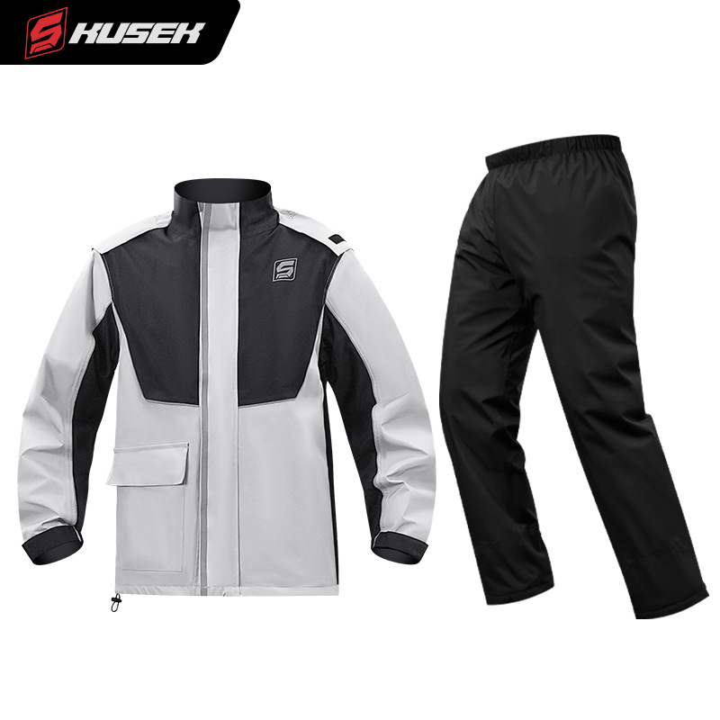 Motorcycle Rain Suit - ชุดกันฝนสำหรับขี่มอเตอร์ไซค์แบบ 2 ชิ้นสำหรับผู้ใหญ่ อุปกรณ์กันน้ำสำหรับขี่มอเตอร์ไซค์สำหรับส่งอาหารและเดินป่ากลางแจ้ง