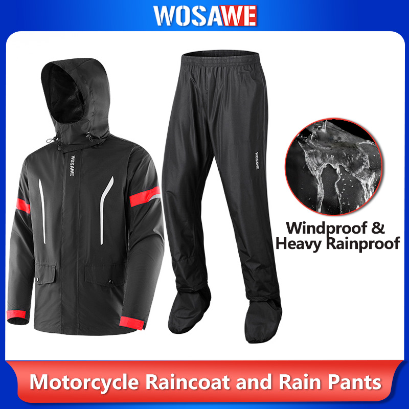 ชุดกันฝนสำหรับผู้ชาย WOSAWE ชุ - Motorcycle Gear Full Suit บทวิจารณ์และราคา