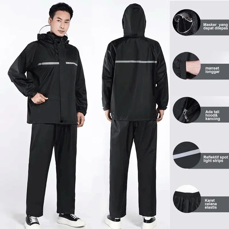 ชุดกันฝนแบบสะท้อนแสงสำหรับมอเต - Motorcycle Gear Full Suit บทวิจารณ์และราคา