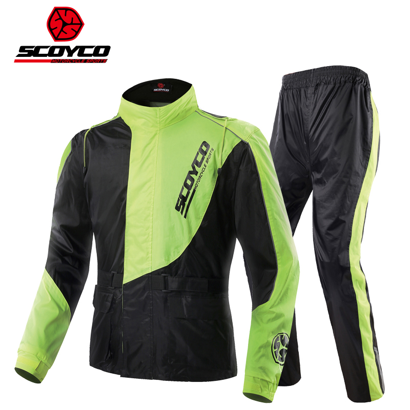 SCOYCO รถจักรยานยนต์ขี่เสื้อกั - Motorcycle Rain Suit บทวิจารณ์และราคา